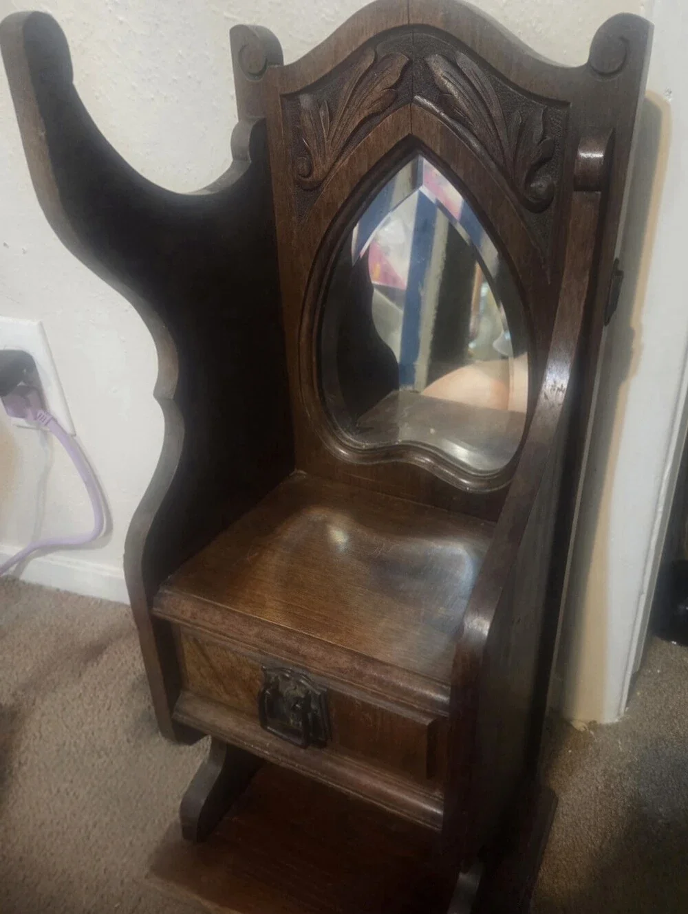 Vintage Gothic Arch Tabletop Vanity Mirror - Wood Repair/Upcycle Project